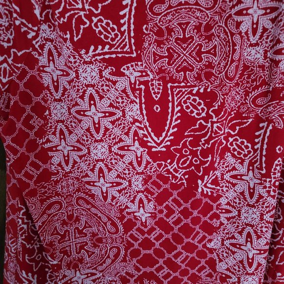 Style & Co. Red White Bandana Top Size Medium - Picture 15 of 16
